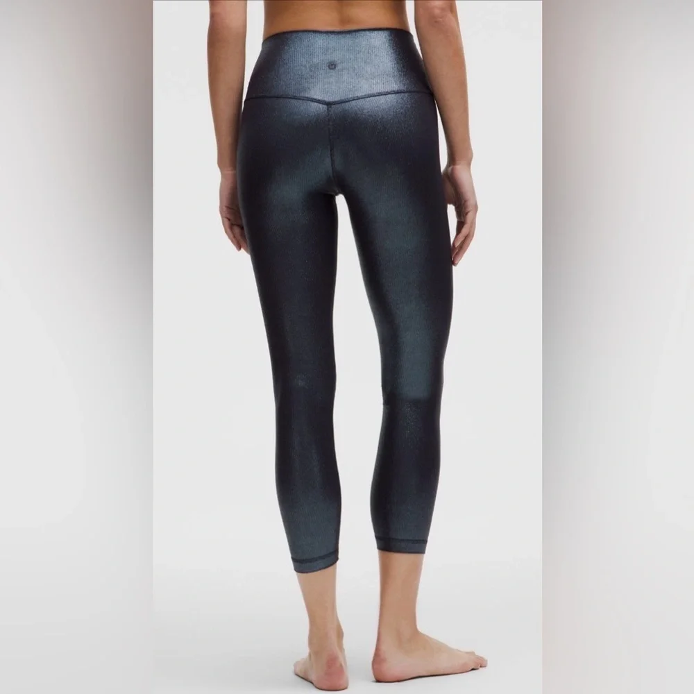 LULULEMON Align Ribbed High Rise Leggings 25” - Foil Print Black Night 14